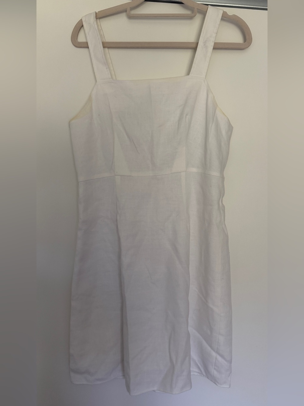 JCREW White Linen Square Neck Dress